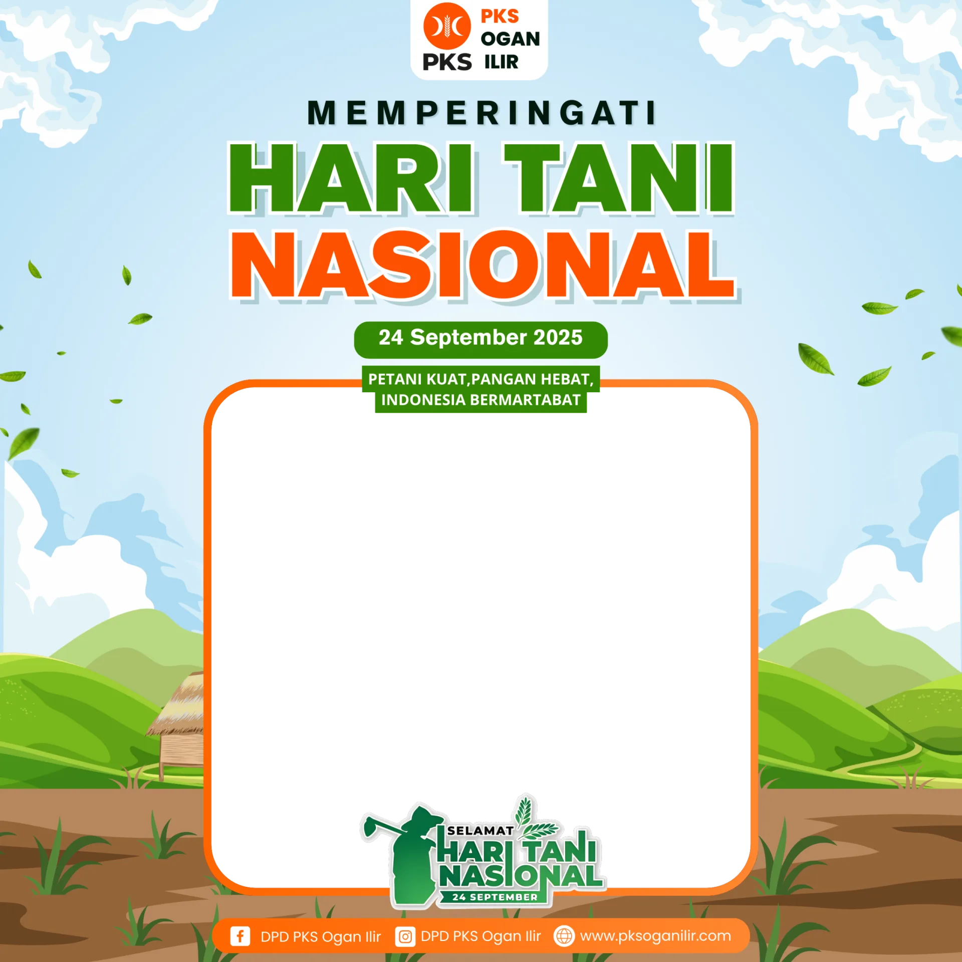 Twibbon Hari Tani Nasional 2025 DPD PKS Ogan Ilir